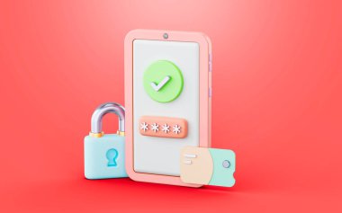 Şifreli akıllı telefon güvenli ödeme yöntemi için 3d imzalama işleme kavramı