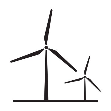 Windmill alternatif rüzgar türbini ve yenilenebilir enerji vektörü ikonu grafik tasarımı, logo, web sitesi, sosyal medya, mobil uygulama, ui illüstrasyon