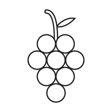 Web sitenizin tasarımı, logosu, uygulaması ve UI için üzüm çizgisi ikonu vektörü. resimleme