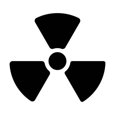 Grafik tasarım, logo, web sitesi, sosyal medya, mobil uygulama, UI illüstrasyon için nükleer radyasyon uyarı ikonu vektörü radyoaktif sembol atom işareti