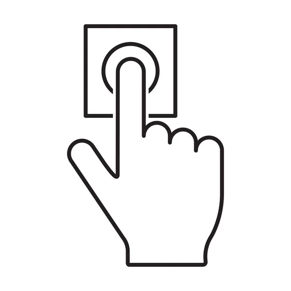 Mão Pressionando Botão Vetor Ícone Sino Porta Anel Para Design —  Vetores de Stock