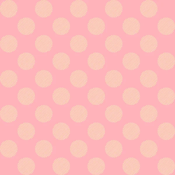 Seamless Pattern Vector Orange Polka Dots Pink Pastel Color Background — Stock Vector