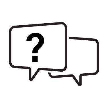 Soru işareti konuşma baloncukları grafik tasarım, logo, web sitesi, sosyal medya, mobil uygulama, ui illüstrasyon için ikon vektörü