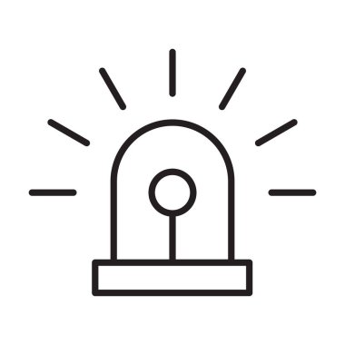 Siren simgesi vektör acil durum sembolü. Grafik tasarım, logo, web sitesi, sosyal medya, mobil uygulama, UI için beyaz arkaplanda izole edilmiş ambulans işareti