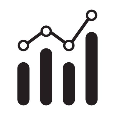 Grafik tasarımı, logo, web sitesi, sosyal medya, mobil uygulama, UI illüstrasyonu için analitik grafik simgesi vektörü
