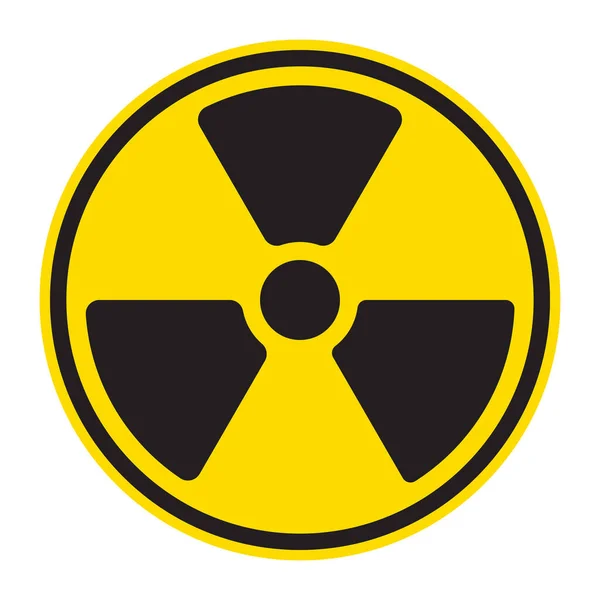 Icono Advertencia Radiación Nuclear Vector Símbolo Radioactivo Signo Atómico Para — Vector de stock