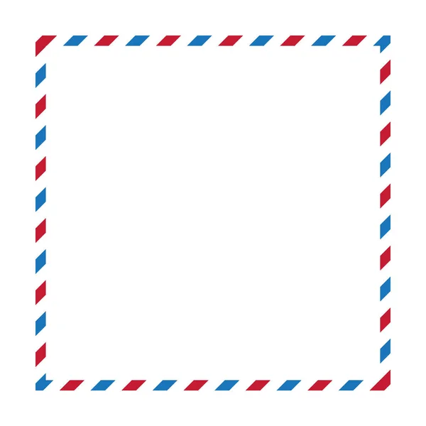 Postel Rahmen Blaue Und Rote Farbe Auf Weißem Hintergrund Quadratischen — Stockvektor