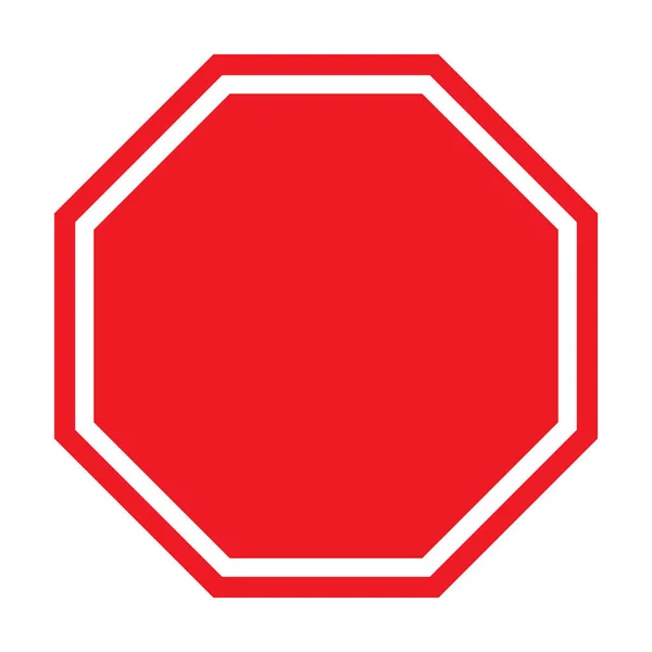 Leeres Warnschild Rotes Achteck Mit Weißer Linie Für Grafikdesign Logo — Stockvektor