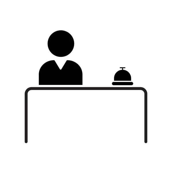 Müşteri Hizmetleri Masasının Ana Hatları Simge Vektörü Grafik Tasarım Logo — Stok Vektör