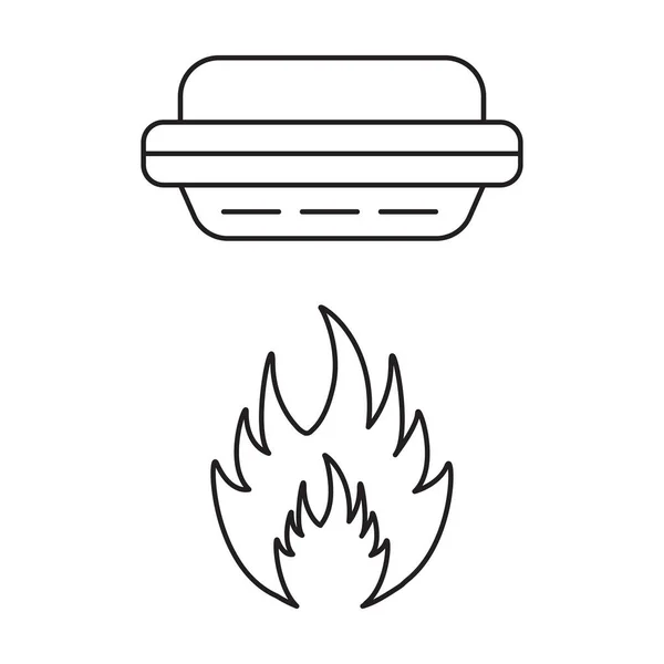 Значок Пожежної Сигналізації Векторний Сигнал Детектора Диму Графічного Дизайну Логотипу — стоковий вектор