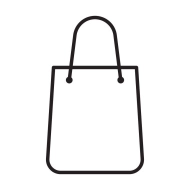 Alışveriş çantası ana hatları simgesi vektörü grafik tasarım, logo, web sitesi, sosyal medya, mobil uygulama, illüstrasyon için beyaz arkaplan izole