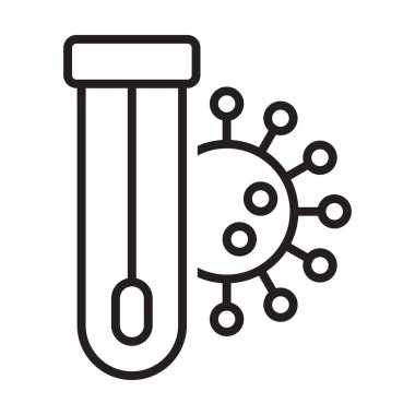 Covid pcr test simgesi Corona virüsü grafik tasarım, logo, web sitesi, sosyal medya, mobil uygulama, UI illüstrasyon için 19 tüp test laboratuvarı