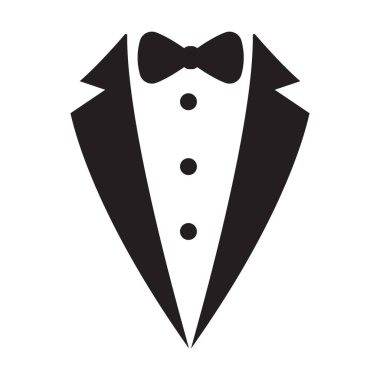 Smokin ve papyon ikonu vektör akşam yemeği ceketi giysisi grafik tasarım, logo, web sitesi, sosyal medya, mobil uygulama, UI illüstrasyon