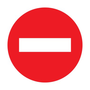 Grafik tasarım, logo, web sitesi, sosyal medya, mobil uygulama, UI illüstrasyon için yol simgesi vektörünü girmeyin