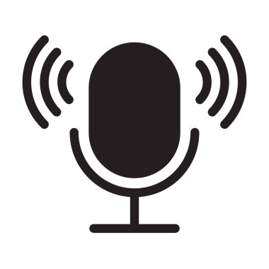 Grafik tasarım, logo, web sitesi, sosyal medya, mobil uygulama, UI için mikrofon simgesi çizimi
