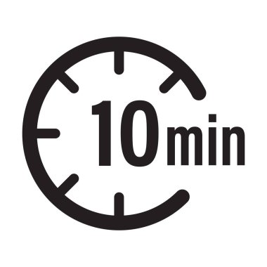 Grafik tasarımı, logosu, web sitesi, sosyal medya, mobil uygulama, UI illüstrasyonu için 10 dakikalık bir zamanlayıcı simgesi