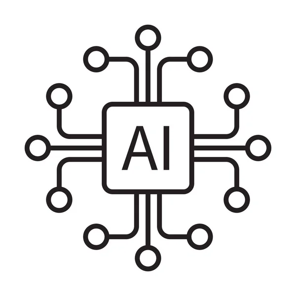 Mesterséges Intelligencia Processzor Chip Vektor Ikon Szimbólum Grafikai Tervezés Logó — Stock Vector