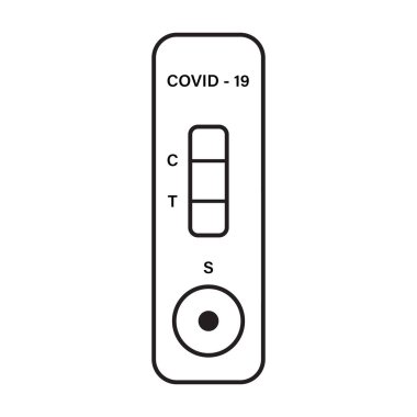 Hızlı antijen test (RST) ikon vektör hızlı antijen tespit testi (RADT) sembolü Coronavirus, COVID-19 antikor test işareti sağlık ve grafik tasarımı, logo, web sitesi için tıbbi konsept
