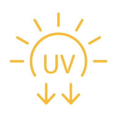 Grafik tasarım, logo, web sitesi, sosyal medya, mobil uygulama, UI illüstrasyon için UV radyasyon ikonu vektörü solar ultraviyole ışık sembolü.