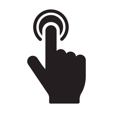 Grafik tasarım, logo, web sitesi, sosyal medya, mobil uygulama, ui illüstrasyon için el tıklama simgesi vektörü