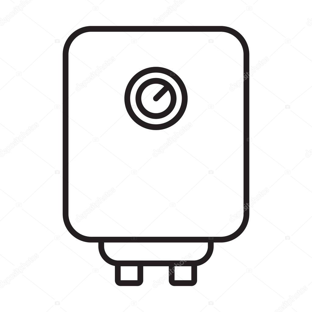 Boiler water heater outline icon vector for graphic design, logo, website, social media, mobile app, UI illustration
