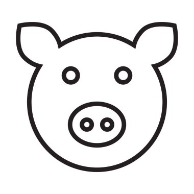 Grafik tasarım, logo, web sitesi, sosyal medya, mobil uygulama, UI illüstrasyon için domuz simgesi vektörü