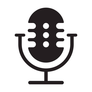Grafik tasarım, logo, web sitesi, sosyal medya, mobil uygulama, UI için mikrofon simgesi çizimi