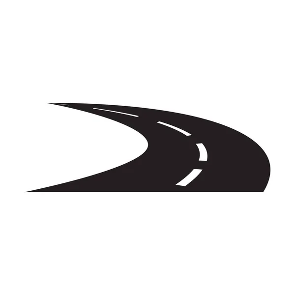 Curved Road Icon Vector Graphic Design Logo Website Social Media — Stock Vector