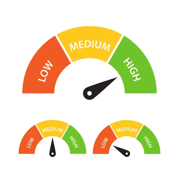 High Medium Low Meter Icon Vector Graphic Design Logo Sito — Vettoriale Stock