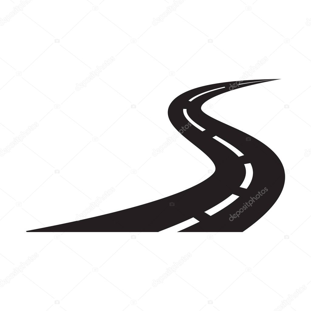 curved road icon vector for graphic design, logo, website, social media, mobile app, UI