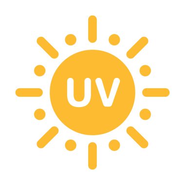 Grafik tasarım, logo, web sitesi, sosyal medya, mobil uygulama, UI illüstrasyon için UV radyasyon ikonu vektörü solar ultraviyole ışık sembolü.
