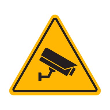 İşlem işaretli ikon vektör gözetleme bölgesindeki güvenlik kamerası, grafik tasarım, logo, web sitesi, sosyal medya, mobil uygulama, UI illüstrasyon için güvenlik kamerası uyarısı