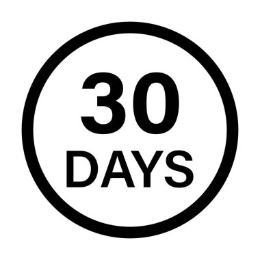 Grafik tasarım, logo, web sitesi, sosyal medya, mobil uygulama, UI illüstrasyon için 30 günlük geri ödeme teminat ikonu vektörü