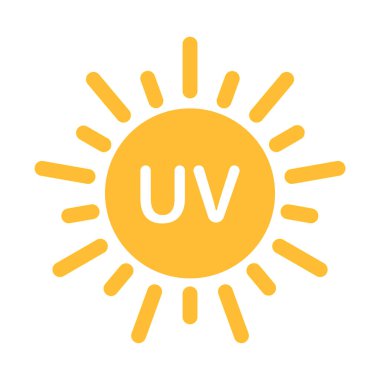 Grafik tasarım, logo, web sitesi, sosyal medya, mobil uygulama, UI illüstrasyon için UV radyasyon ikonu vektörü solar ultraviyole ışık sembolü.