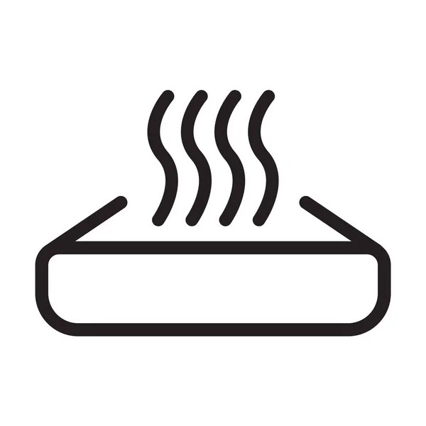 Warm Voedsel Icoon Vector Voorverwarmen Magnetron Oven Teken Verwarming Symbool — Stockvector