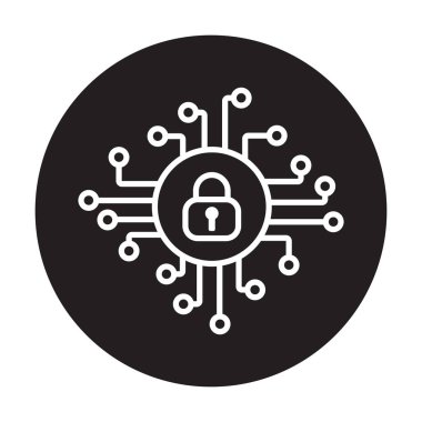 Siber güvenlik ikon vektörü. Güvenlik logosu Yapay Zeka Anahtar Deliği sembolü grafik tasarım, logo, web sitesi, sosyal medya, mobil uygulama, UI illüstrasyon için internet teknolojisi işareti