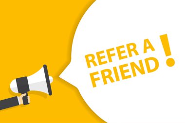 İş, pazarlama, el ilanları, afişler, sunumlar ve posterler için fotokopi alanı olan bir arkadaş kabarcık pankartı vektörüyle el ele tutuşmak. resimleme