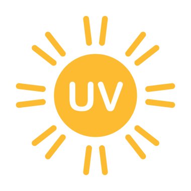 Grafik tasarım, logo, web sitesi, sosyal medya, mobil uygulama, ui illüstrasyon için UV radyasyon ikonu vektörü solar ultraviyole ışık sembolü.