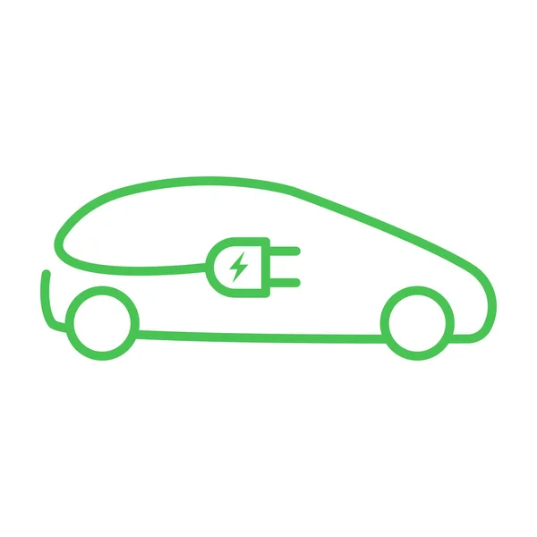 Електричний Автомобіль Піктограмою Плагіна Векторна Концепція Зеленої Енергії Графічного Дизайну — стоковий вектор