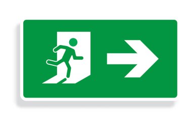 grafik tasarım, logo, web sitesi, sosyal medya, mobil uygulama için acil çıkış işareti vektörü, ui