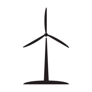 Windmill alternatif rüzgar türbini ve yenilenebilir enerji vektörü ikonu grafik tasarımı, logo, web sitesi, sosyal medya, mobil uygulama, ui illüstrasyon