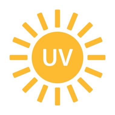 Grafik tasarım, logo, web sitesi, sosyal medya, mobil uygulama, ui illüstrasyon için UV radyasyon ikonu vektörü solar ultraviyole ışık sembolü.