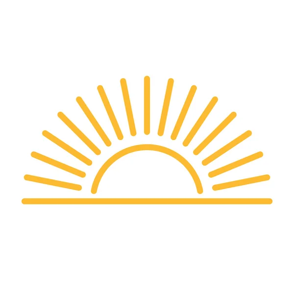 Medio Sol Está Poniendo Hacia Abajo Icono Vector Sunset Concepto — Archivo Imágenes Vectoriales