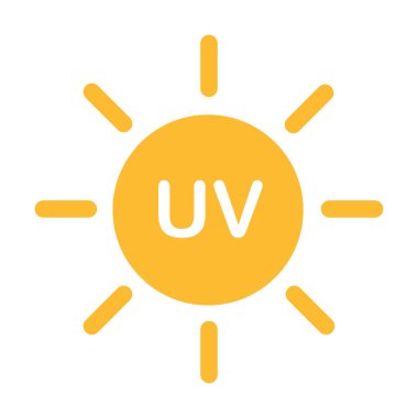 Grafik tasarım, logo, web sitesi, sosyal medya, mobil uygulama, UI illüstrasyon için UV radyasyon ikonu vektörü solar ultraviyole ışık sembolü.