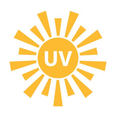 Grafik tasarım, logo, web sitesi, sosyal medya, mobil uygulama, UI illüstrasyon için UV radyasyon ikonu vektörü solar ultraviyole ışık sembolü.