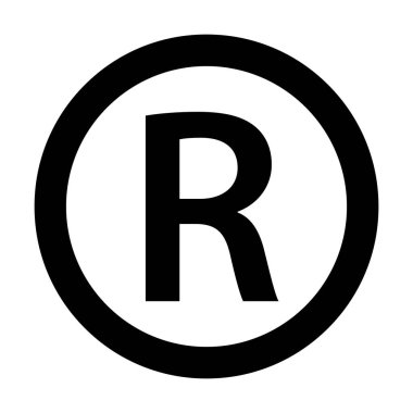 Grafik tasarımı, logo, web sitesi, sosyal medya, mobil uygulama, UI illüstrasyonu için tescilli ticari marka ikonu vektörü