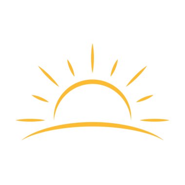 Yarım güneş grafik tasarım, logo, web sitesi, sosyal medya, mobil uygulama, UI illüstrasyon için aşağı doğru ikon vektör günbatımı kavramını belirliyor