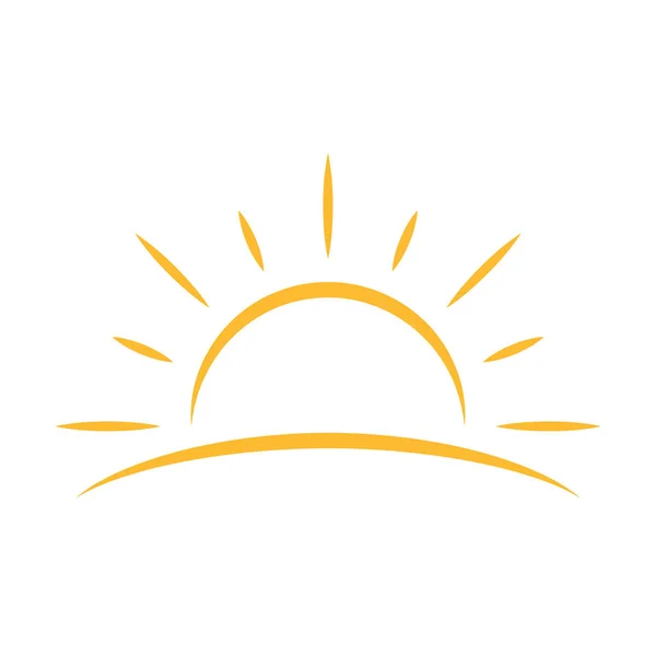 Meio Sol Está Pondo Para Baixo Ícone Vetor Sunset Conceito —  Vetores de Stock