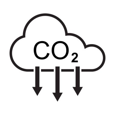 Grafik tasarım, logo, web sitesi, sosyal medya, mobil uygulama, ui illüstrasyon için karbon emisyon azaltma vektörü