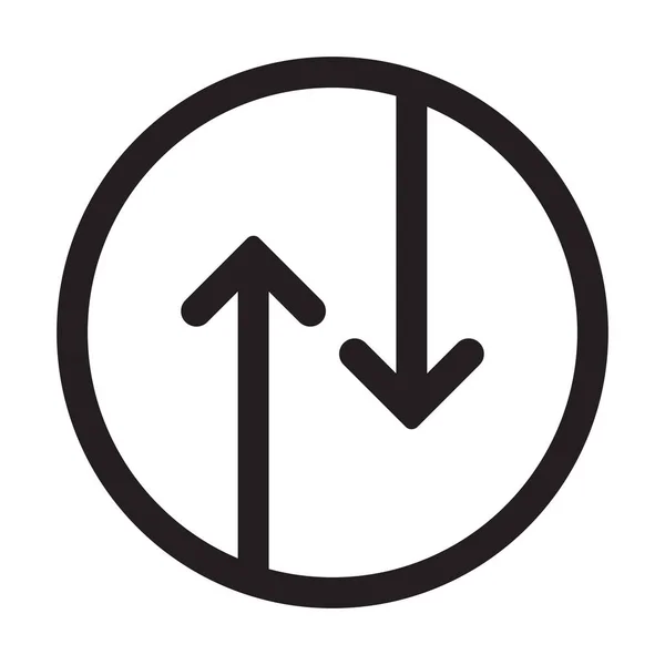 円の中に矢印のアイコンが表示されます 上方に あなたのウェブサイトのデザイン アプリ Uiのための下向きのビジネスロゴ双方向矢印シンボルベクトル イラスト Eps — ストックベクタ